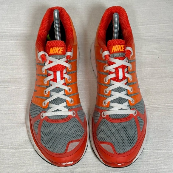 Nike Lunarlon Lunar Elite 2 FlyWire Running Shoes- Orange/Gray-Women Size 8.5 - Picture 3 of 9